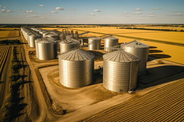 A large modern plant for the storage and processing of grain crops