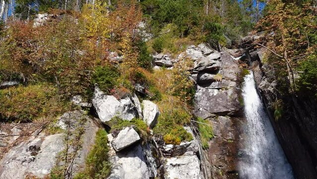 mountain river and waterfall in High Tatras National Park, Slovakia