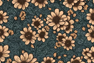 Möbelaufkleber seamless pattern with flowers © Muneeb