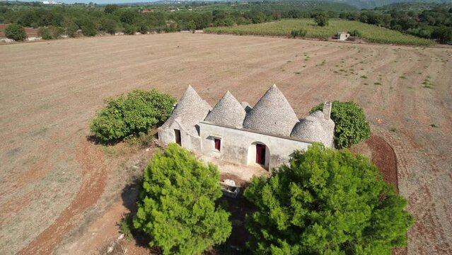 Alberobello - Italy - Apulia - Aerial view of trulli houses in rural area