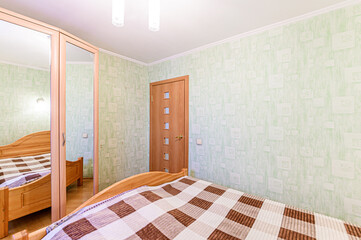 interior apartment room bedroom with bed
