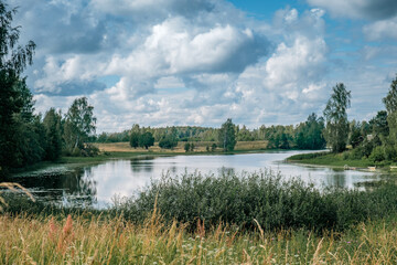 Beautiful forest lake in Russia.