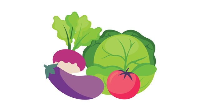 Set of cartoon image vegetables vectors
