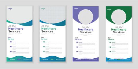 Bundle Medical Roll-Up Or Dl Flyer And Rack Card Design Template For Your Business
