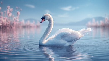 Graceful Swan Lake Portrait 