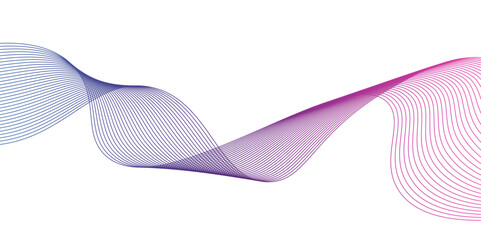 Fototapeta premium Design element. Many purple line circle ring waves.Abstract wavy stripes on a white background isolated. Creative line art. Design elements created using the Blend Tool. 