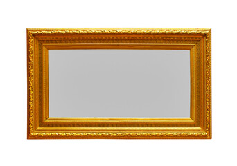 Antique  carved picture frame with gray copy space on a white background - Powered by Adobe