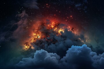 Cosmic cloud and stars. Generative AI