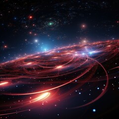 Fototapeta na wymiar a computer generated image of a spiral of light in space. generative ai
