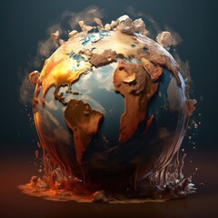  Melting Home: Illustration of Planet Earth Under Climate Crisis