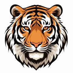 Stylized Tiger Illustration on White Background