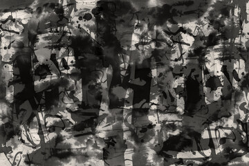 Abstract black and white painting background texture.	