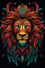 Intricate Leo Zodiac Illustration