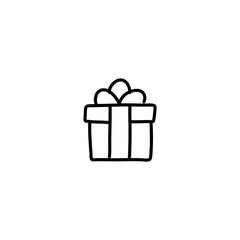 Hand drawn icons gifts with bows in cartoon style.