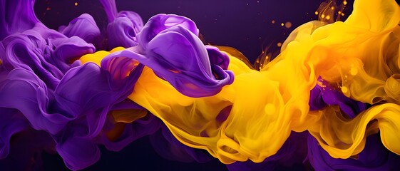Abstract fluid background with purple and yellow colors