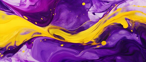 Abstract fluid background with purple and yellow colors