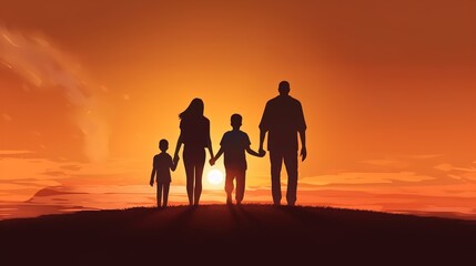 Fototapeta premium happy family on the beach