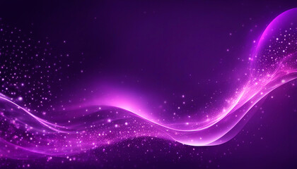 Fototapeta na wymiar Purple particles wave. Light abstract background with shining stars