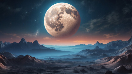 A backdrop that captures the ethereal glow and mystery of the moon's surface.