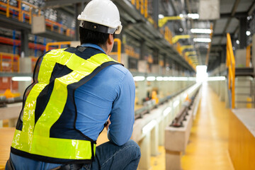 Electric vehicle engineer prepare to inspect electric train according to the inspection cycle. Before the electric train enters the train repair tracks