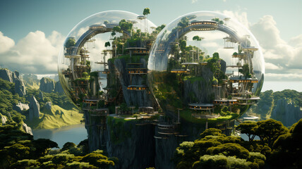 Futuristic technology concept, connected planet background of technology comunity, high growth of...