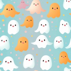 Cute Halloween Seamless green Pattern