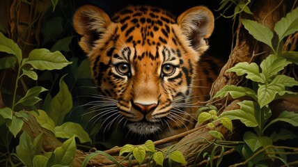 close up of a tiger. Generative AI
