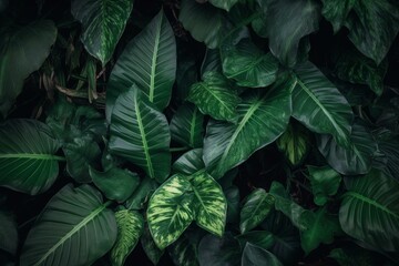 Tropical foliage on green leaves. Generative AI