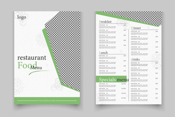 Creative two pag Restaurant menu template Design. tow pag food menu banner template design. promotion flyer with abstract background