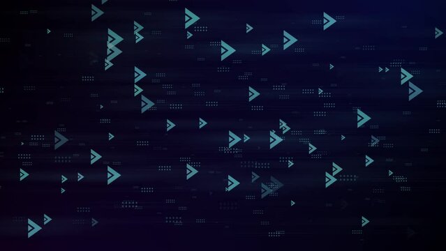 Technology arrow moving animation with blue background.