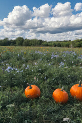 pumpkin on a field farm