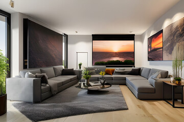 Fototapeta na wymiar Modern Living Room Interior Design: Ideas for a Stylish and Functional Space, Rustic Living Room Interior Design: Ideas for a Warm and Inviting Space Scandinavian Living Room Interior Design