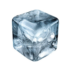  Ice cube isolated on transparent background Generative AI
