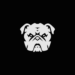 Vector illustration of Bulldog wild animal head mascot logo. Dog logo.