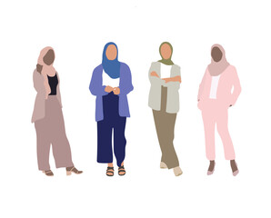 Fototapeta premium variety of different muslim women