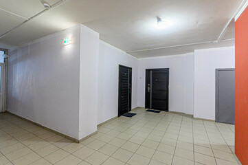 interior apartment public place, house entrance. doors, walls, staircase corridors