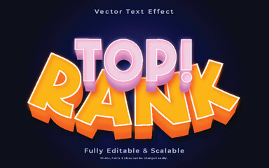 Top Rank 3d text effect
