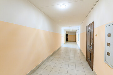 interior apartment public place, house entrance. doors, walls, staircase corridors