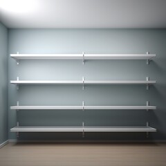 Empty shelves, empty closets, empty stores - minimalist modern style created with generative AI technology