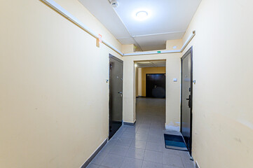 interior apartment public place, house entrance. doors, walls, staircase corridors