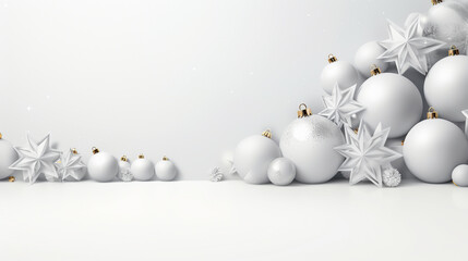 Naklejka na ściany i meble christmas balls and snow