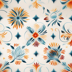 seamless pattern Asian traditional ornaments design background