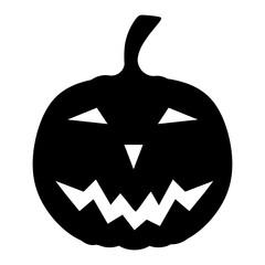 Halloween pumpkin black icon on a white background.