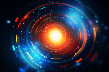 Obraz premium Glowing digital circle, energy source. 
