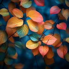Fototapeta na wymiar colorful leaves in autumn. 