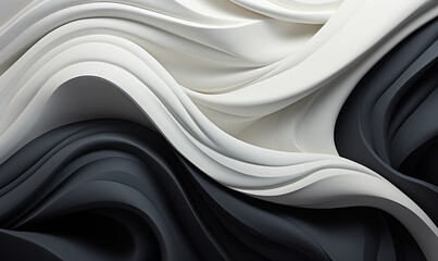 Abstract background, black and white twisty stripes. - obrazy, fototapety, plakaty