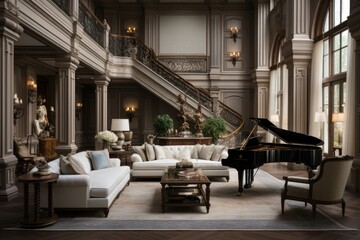 Symphony of Elegance in a Luxurious Living Space - obrazy, fototapety, plakaty