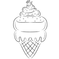 A black line drawing on a white background is suitable for use with white backgrounds, logo designs, coloring books, and social media advertising.