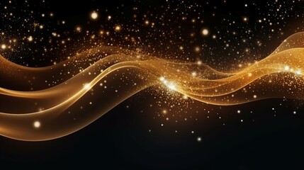golden abstract wave background with space