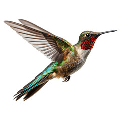 Fototapeta premium Flying Hummingbird isolated on transparent background, Generative AI